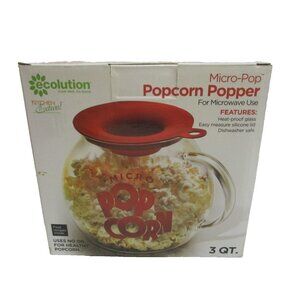 Ecolution Micro Pop 3 Qt. Popcorn Microwave Popper Maker Glass